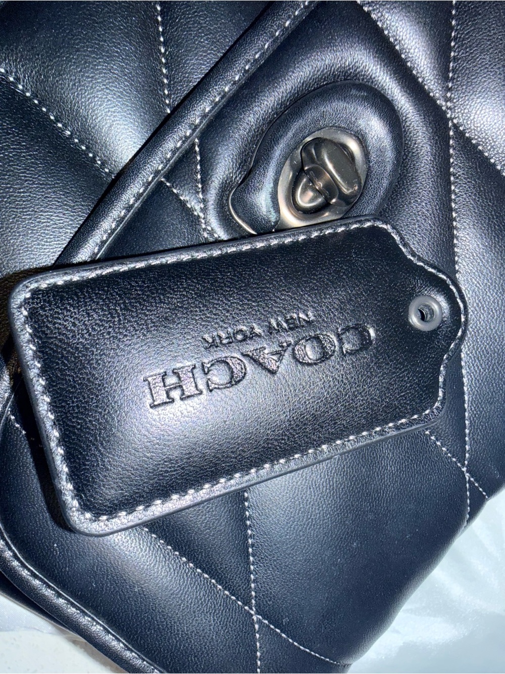 Coach Black Quilted Leather Crossbody with Signature Turnlock - Picture 13 of 14